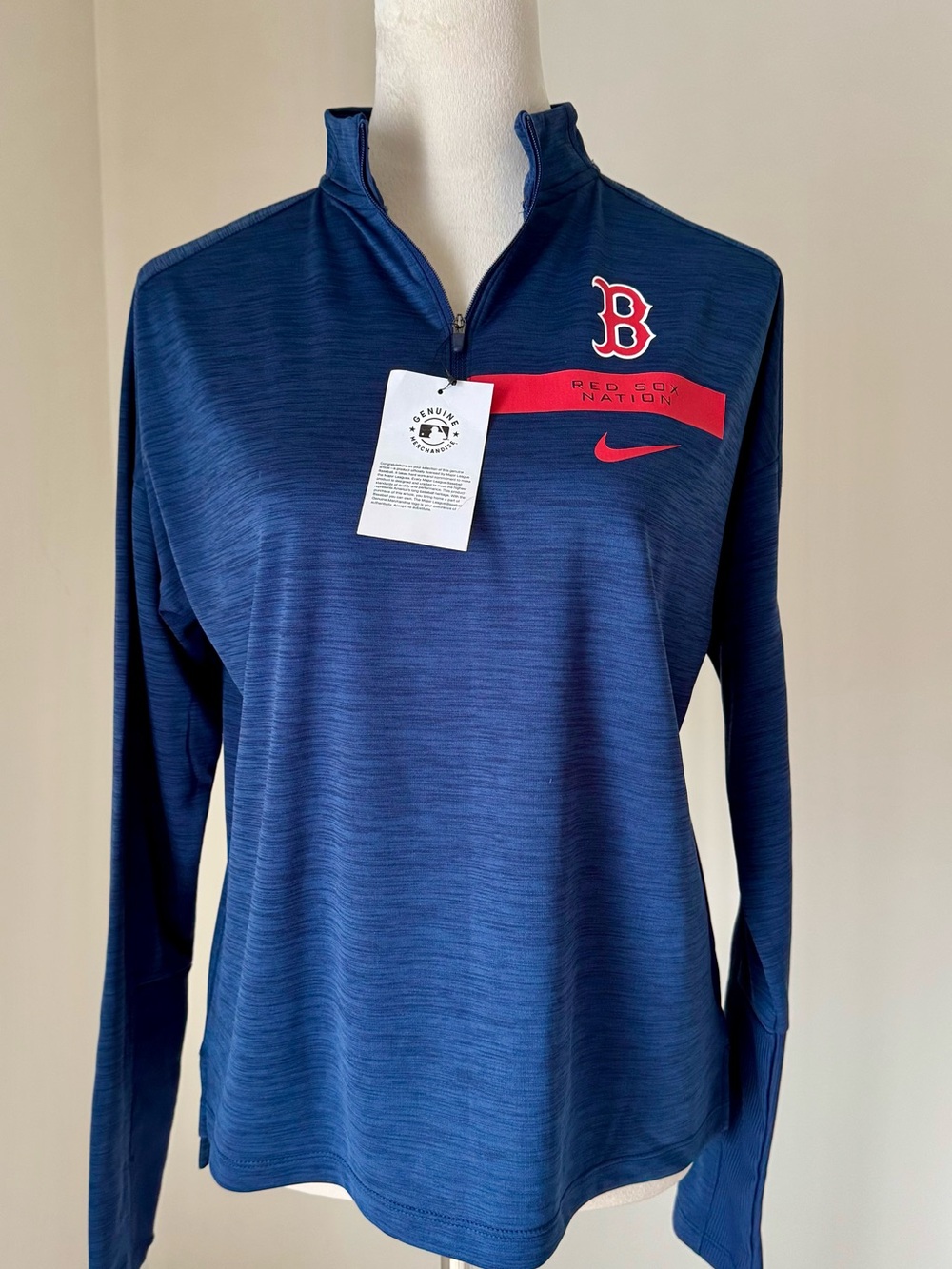 Nike Boston Red Sox MLB Women's Local Pacer 1/4 Zip Long Sleeve Jacket - Picture 3 of 7